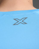 2XU Mens Aero Tee - Azure/Black Reflective