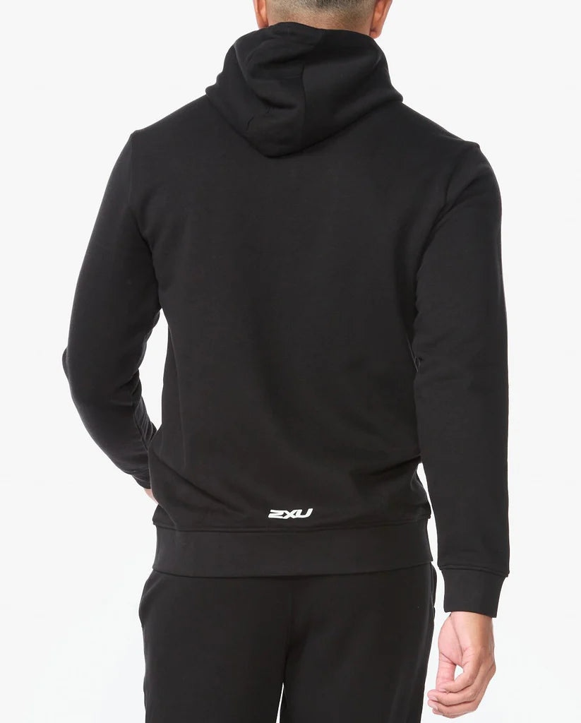 2XU Mens Aspire Full Zip Hoodie - Black/White
