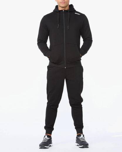 2XU Mens Aspire Full Zip Hoodie - Black/White