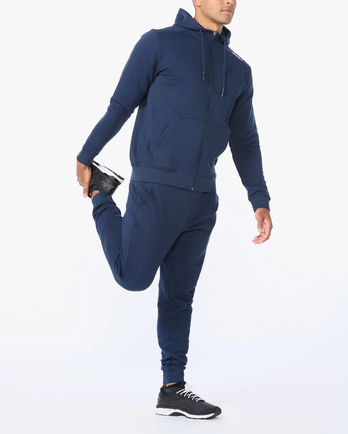 2XU Mens Aspire Full Zip Hoodie - Midnight/White