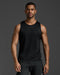 2XU Mens Aero Tank - Black/Silver Reflective