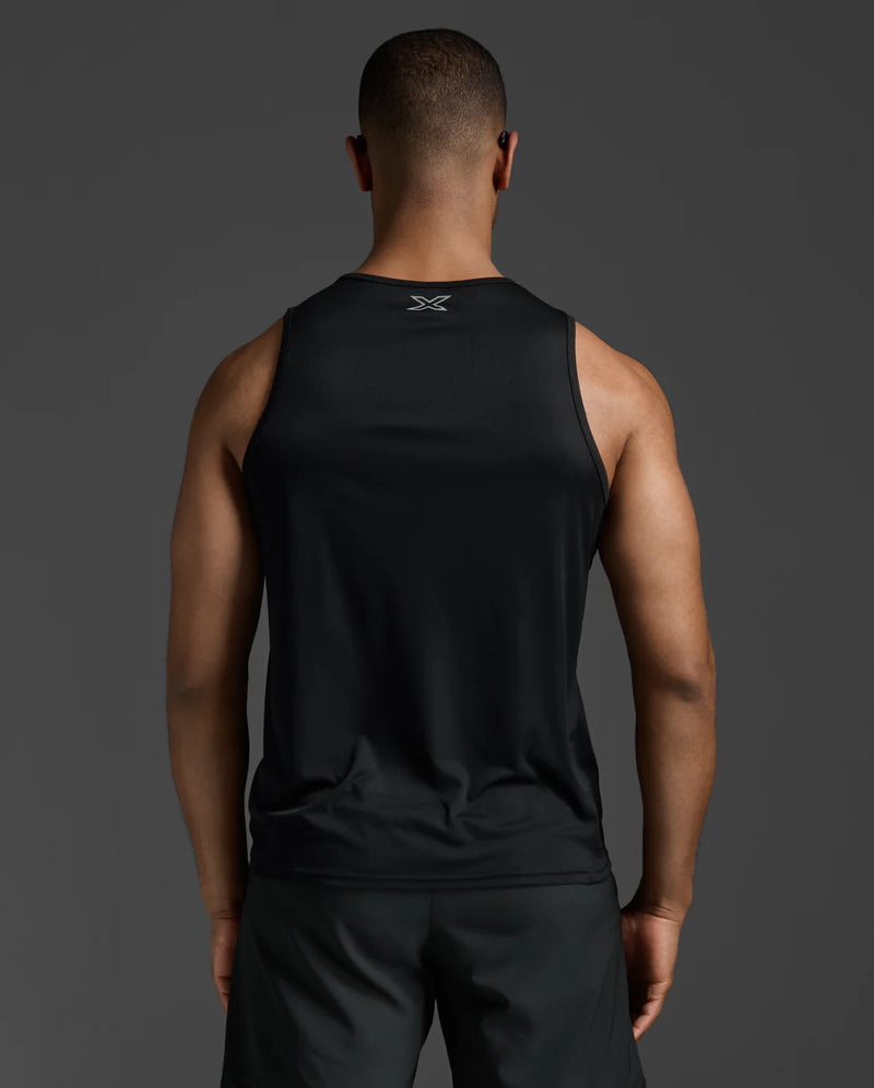 2XU Mens Aero Tank - Black/Silver Reflective