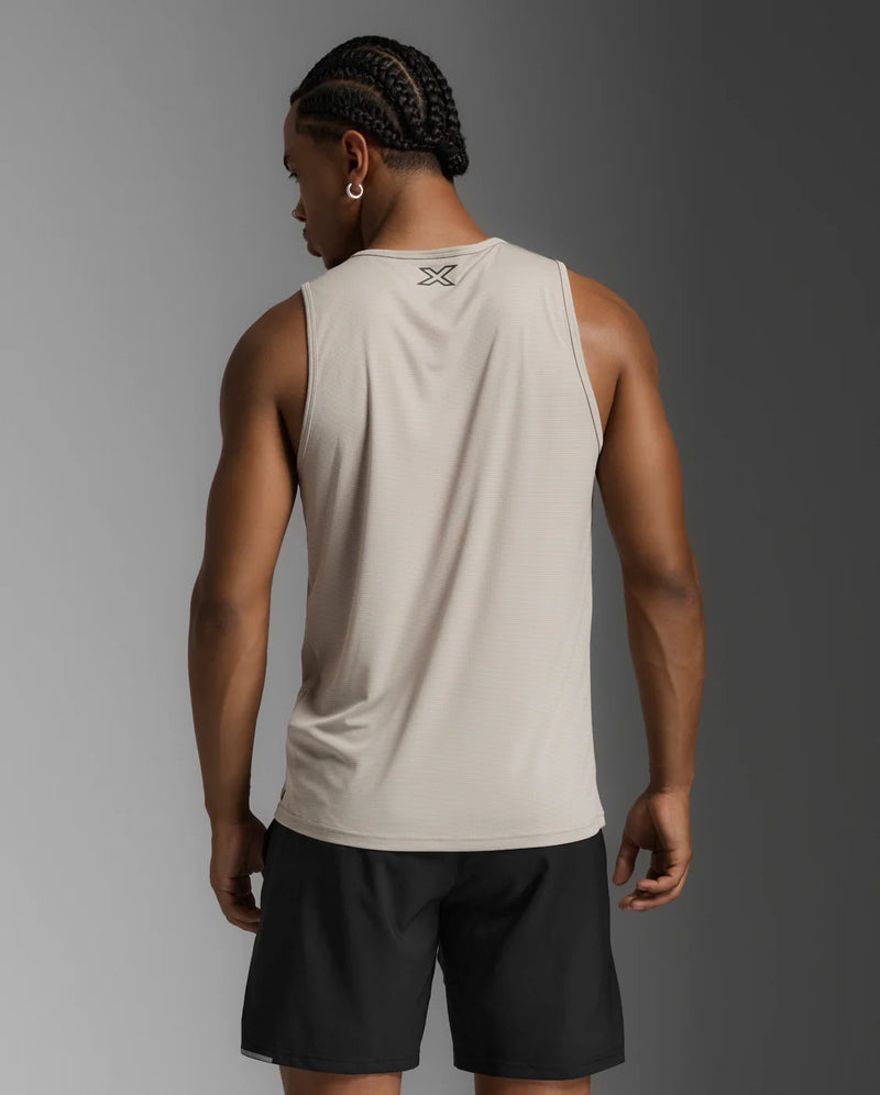 2XU Mens Aero Tank - Carbon/Black Reflective