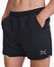 2XU Mens Aero 5 Inch Shorts 2.0 - Black/Silver