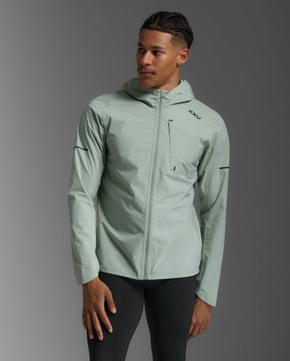 2XU Mens Ignition Shield Jacket - Eucalyptus/ Black Reflective