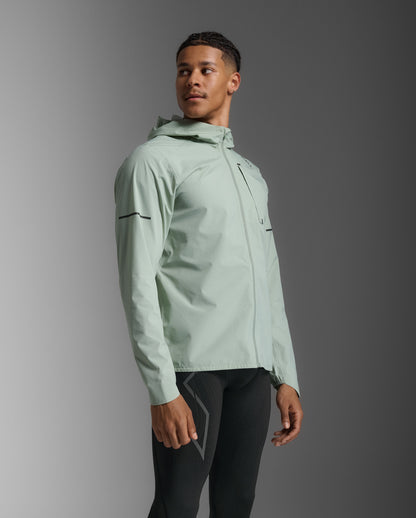 2XU Mens Ignition Shield Jacket - Eucalyptus/ Black Reflective