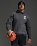 2XU Mens Motion Hoodie - Jupiter/White