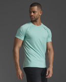 2XU Mens Motion Tee - Aqua/Jupiter