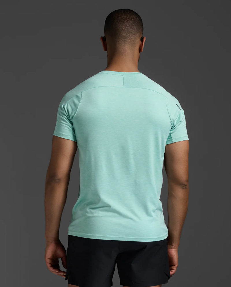 2XU Mens Motion Tee - Aqua/Jupiter