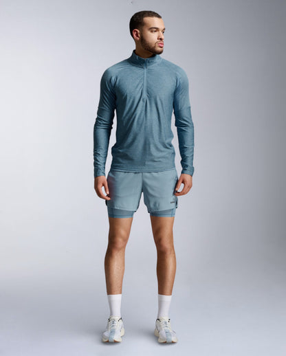 2XU Mens Aero 1/2 Zip - Blue Shade/Reflective