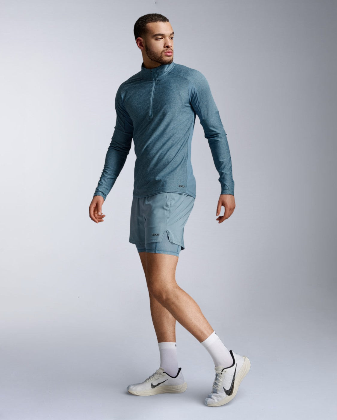 2XU Mens Aero 1/2 Zip - Blue Shade/Reflective