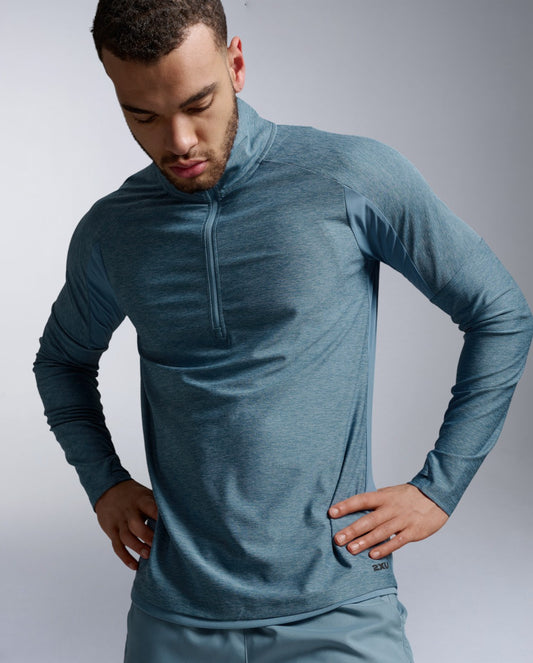 2XU Mens Aero 1/2 Zip - Blue Shade/Reflective