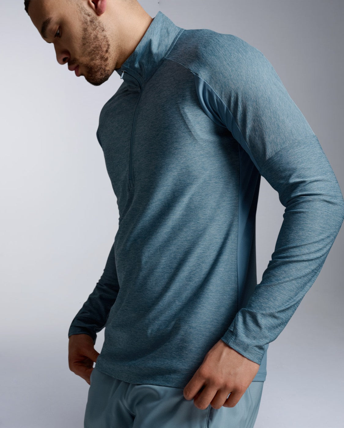 2XU Mens Aero 1/2 Zip - Blue Shade/Reflective
