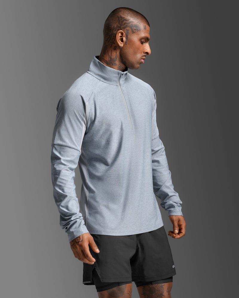 2XU Mens Aero 1/2 Zip - Weathervane/Black Reflective