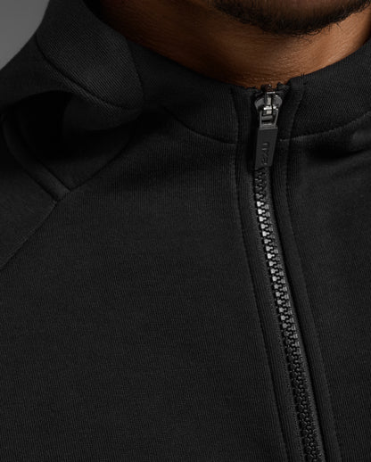 2XU Mens Commute Smooth Spacer Full Zip Hoodie - Black