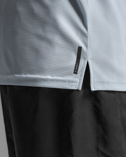 2XU Mens Aero Long Sleeve Tee - Moonstone/Black Reflective