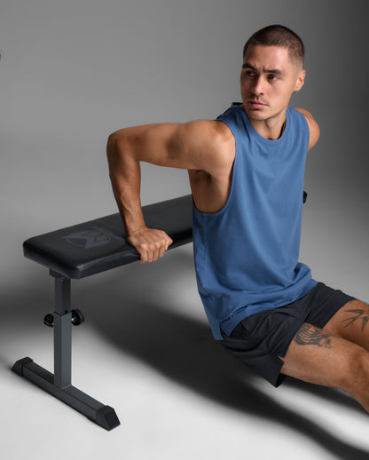 2XU Mens Motion Cotton Flex Tank - Indigo