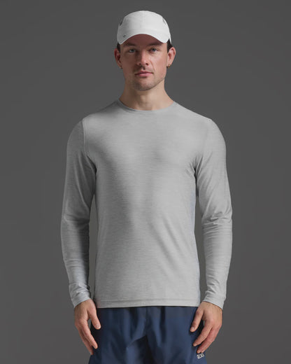 2XU Mens Signature Long Sleeve Tee - Habor Mist