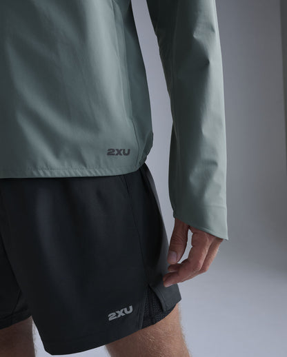2XU Mens Ignition Shield Waterproof Jacket - Olive Leaf/Black Reflective