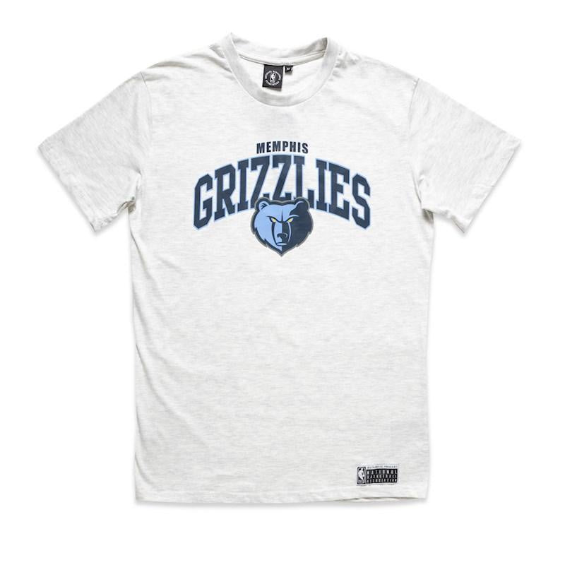 NBA Essentials Mens Team Arch T-Shirt - Memphis Grizzlies - White Marle