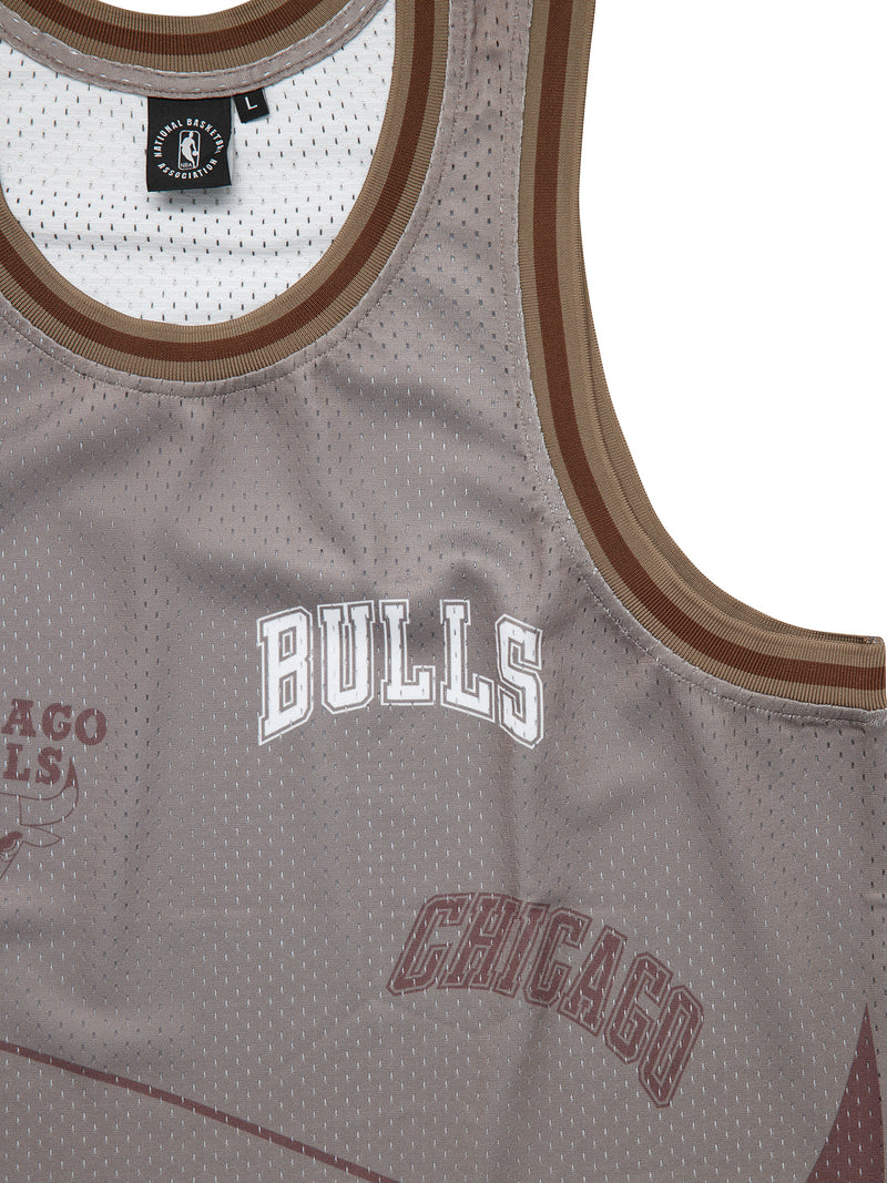 NBA Essentials Chicago Bulls Wallace Youth Mesh Tank - Taupe