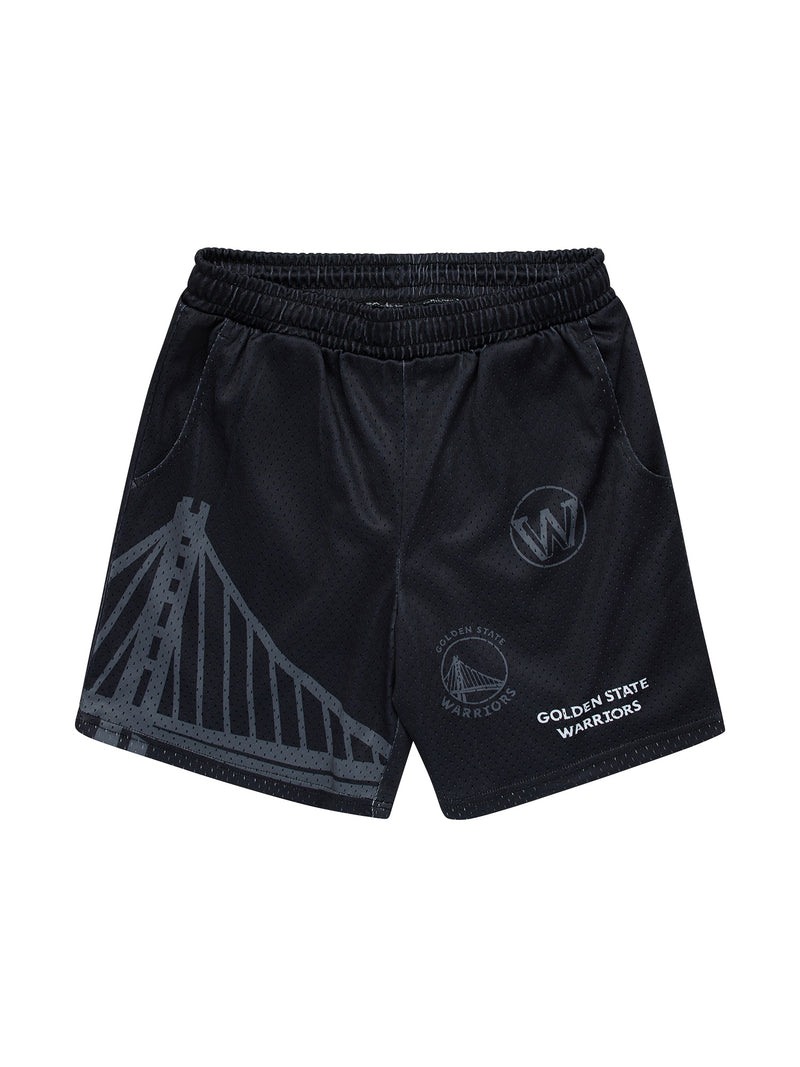 NBA Essentials Golden State Warriors Youth Mesh Shorts - Black