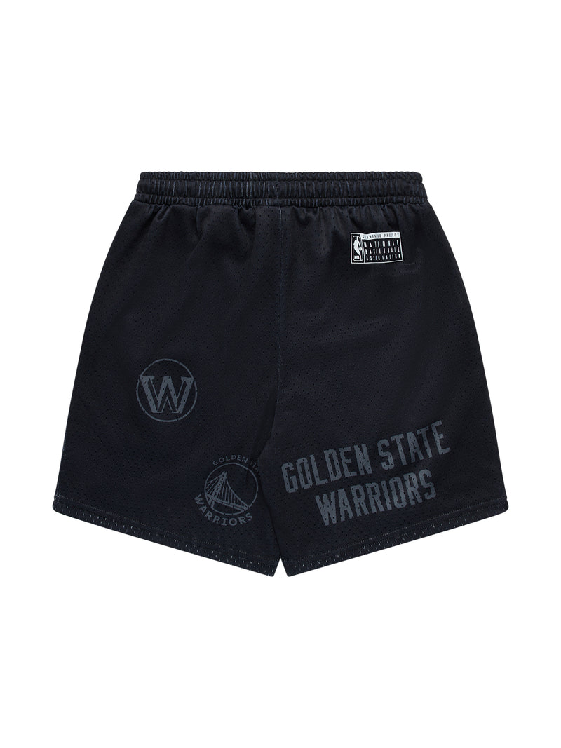 NBA Essentials Golden State Warriors Youth Mesh Shorts - Black