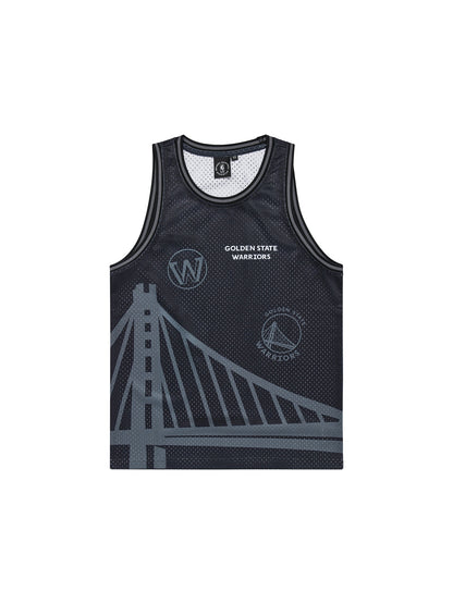 NBA Essentials Golden State Warriors Wallace Youth Mesh Tank Wars - Black