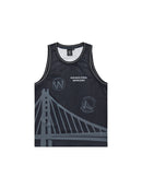 NBA Essentials Golden State Warriors Wallace Youth Mesh Tank Wars - Black