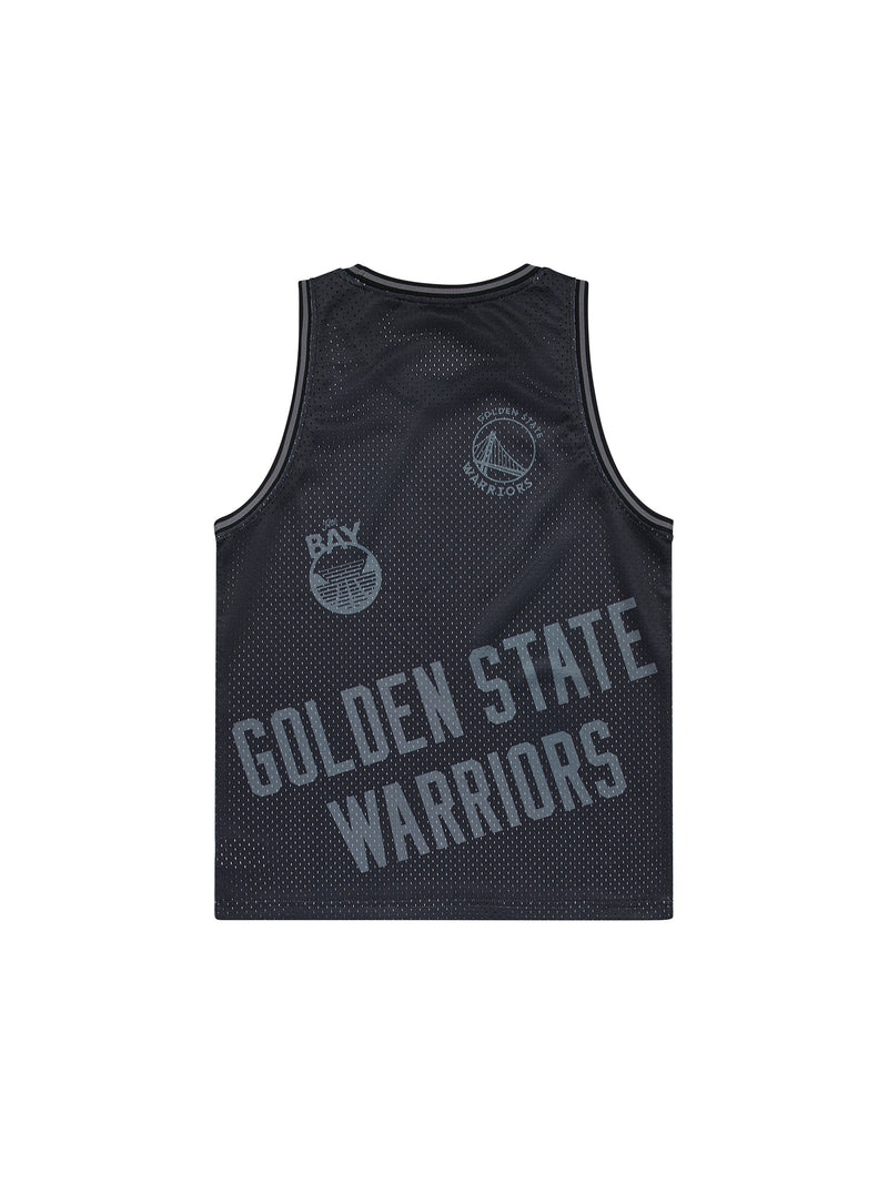 NBA Essentials Golden State Warriors Wallace Youth Mesh Tank Wars - Black