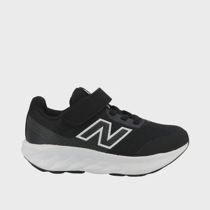 New Balance Kids 520 Bungee Lace with Hook & Loop - Black/White