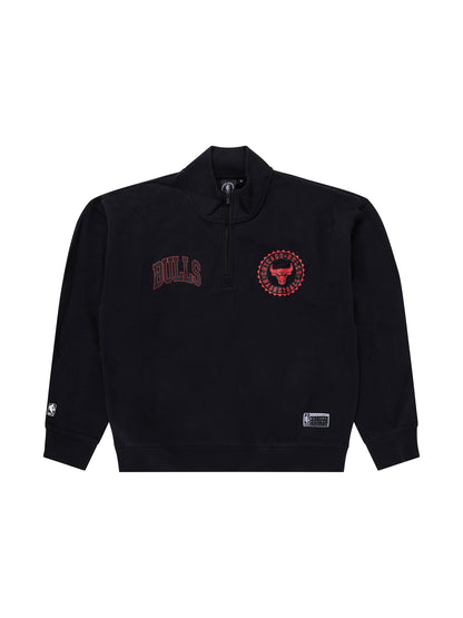NBA Essentials Chicago Bulls Akron Fleece Crew - Black