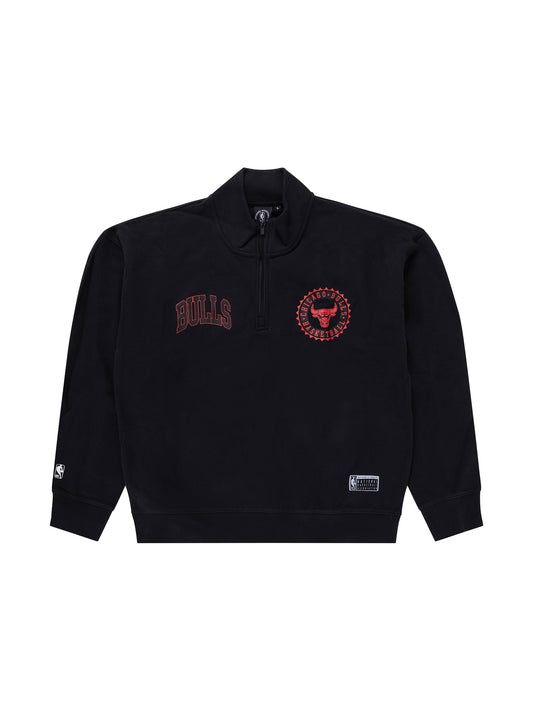 NBA Essentials Chicago Bulls Akron Fleece Crew - Black