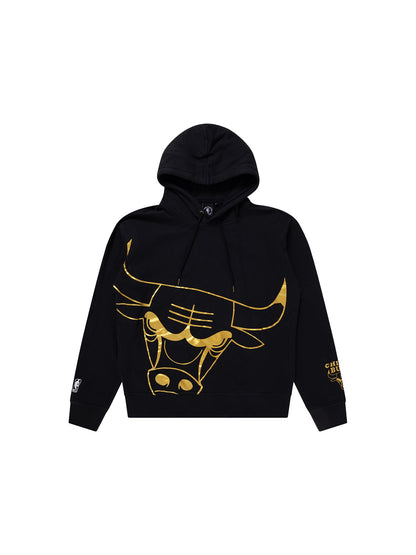 NBA Essentials Mens Chicago Bulls Abbostford Fleece Hoody - Black/Gold