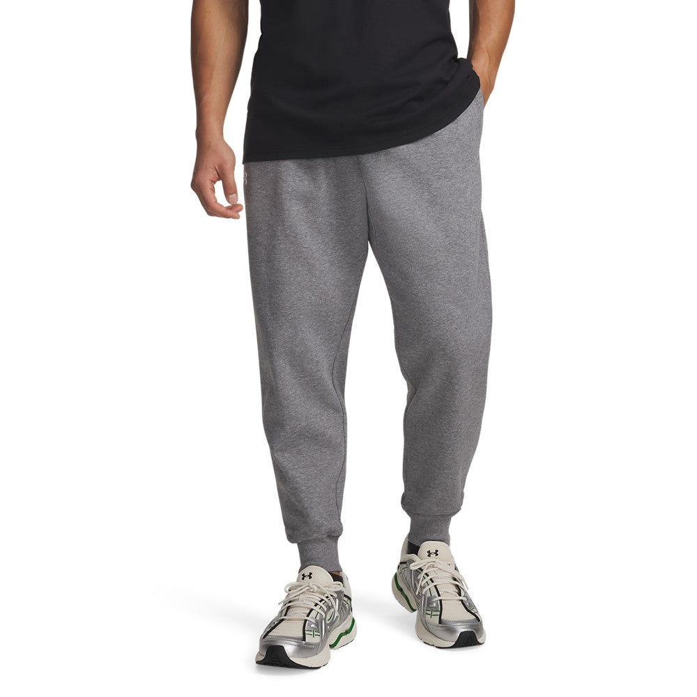Under Armour Mens Rival Fleece Jogger - Castlerock Light Heather/White