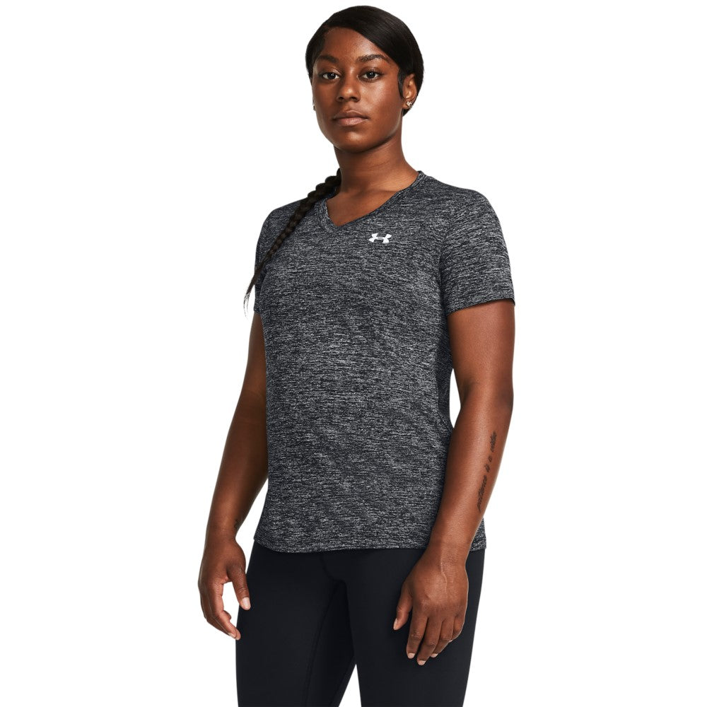 Under Armour Womens Tech SSV Twist Tee - Black/White