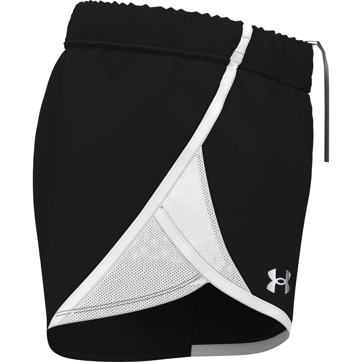 Under Armour Girls Fly By Shorts - Black/White/Reflective
