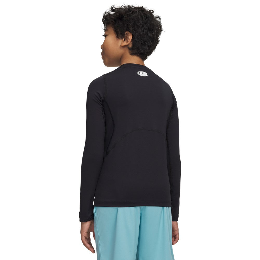 Under Armour Boys Heat Gear Armour Long Sleeve Top - Black
