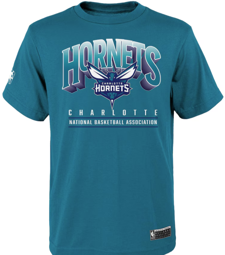 NBA Essentials Mens Newark Charlotte Hornets Vintage Tee - Rapid Teal