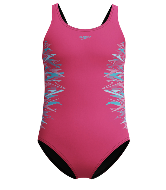 Speedo Girls Placement Muscleback - Pink/Blue