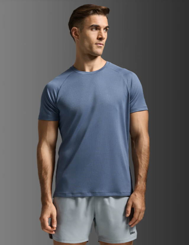 2XU Mens Aero Tee - Indigo/Black Reflective