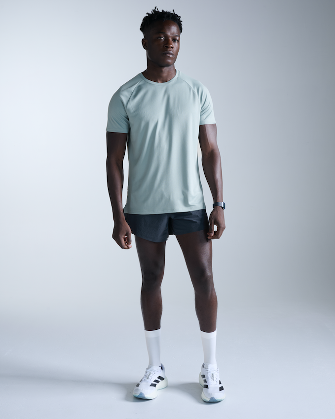 2XU Mens Aero Tee - Smoke Blue/Black Reflective
