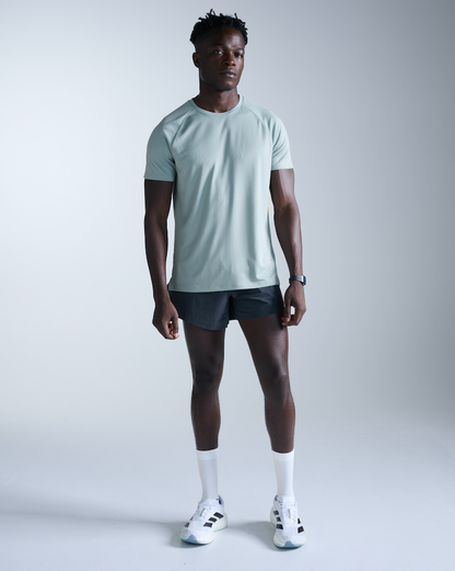 2XU Mens Aero Tee - Smoke Blue/Black Reflective