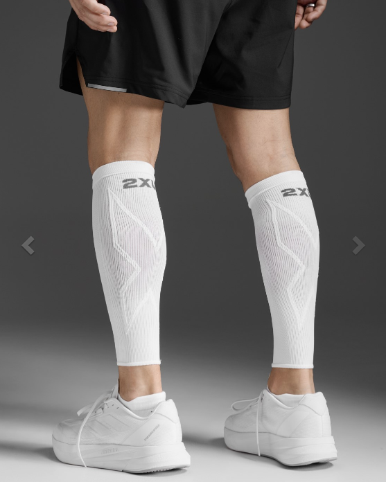 2XU X Compression Calf Sleeves - White/White