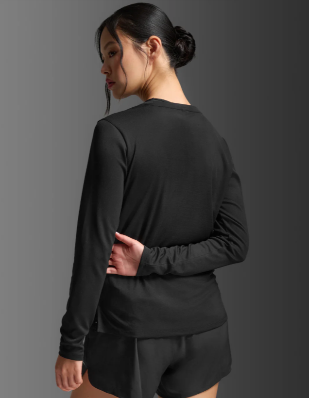 2XU Womens Aero Long Sleeve Tee - Black/Silver Reflective