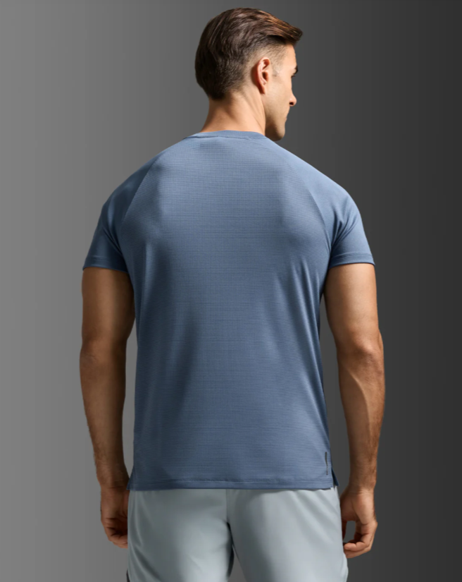 2XU Mens Aero Tee - Indigo/Black Reflective
