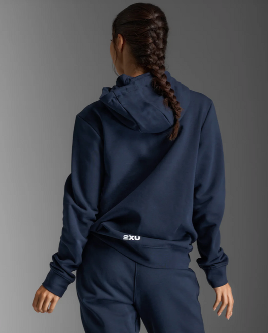 2XU Womens Aspire Full Zip Hoodie - Midnight/White