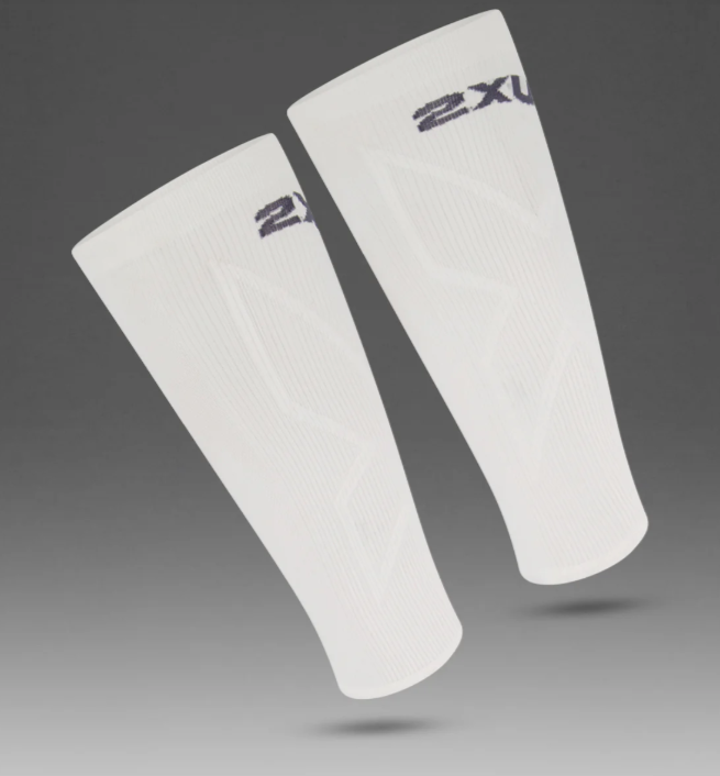 2XU X Compression Calf Sleeves - White/White