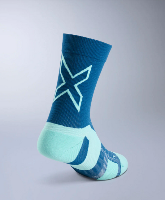 2XU Vectr Light Cushion Crew Socks - Majol/Jelly Mint