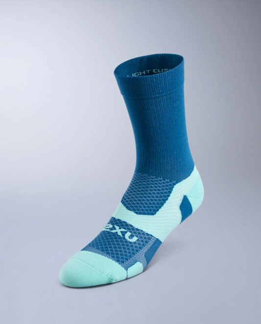 2XU Vectr Light Cushion Crew Socks - Majol/Jelly Mint